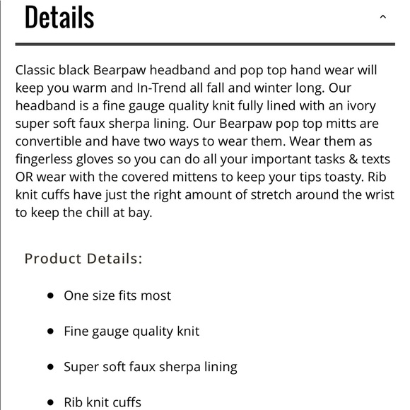 BearPaw Headband and Pop Top Hand Wear Set - Picture 2 of 3